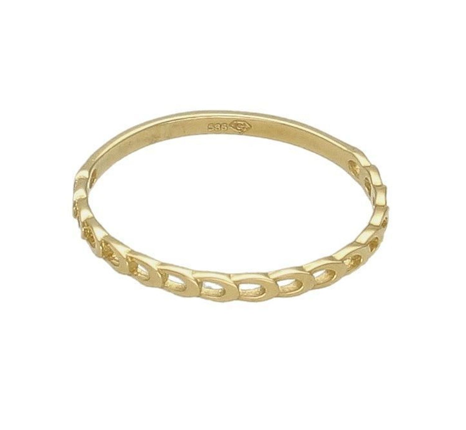 Złoty pierścionek 585 delikatne łączenie PI 5991. Złoty pierścionek delikatny. Złoty pierścionek damski.  Złoty pierścionek gładki. Złot.jpg